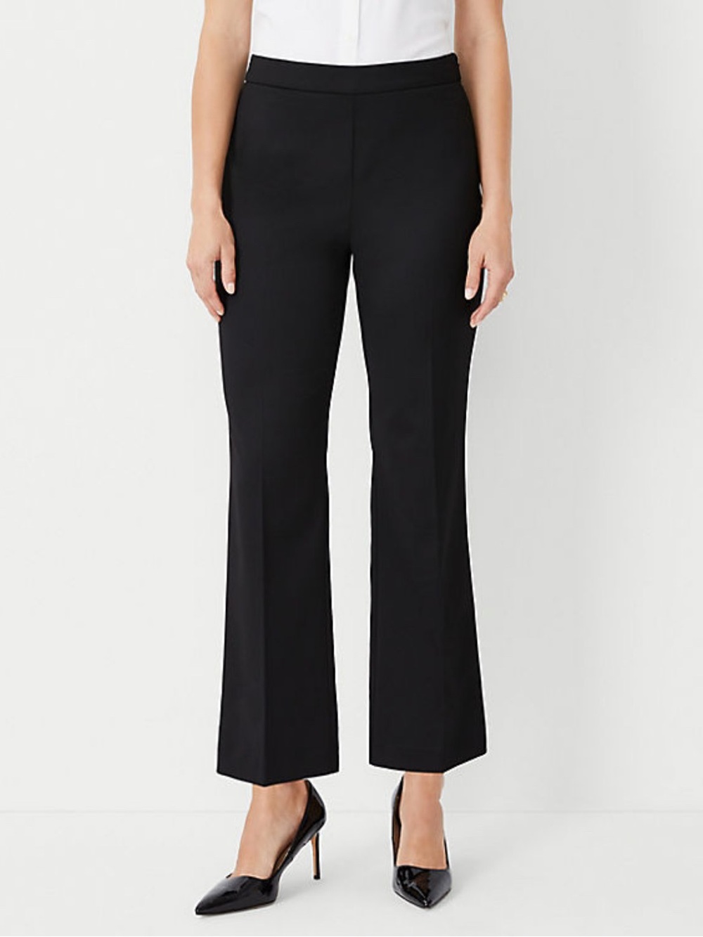 Ann Taylor Black High Rise Trouser in Seasonless Stretch, 12 Curvy